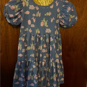 Dot Dot Smile Blue Cactus Print Dress